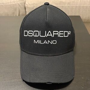 DSQUARED2 Black Milano Logo Cap